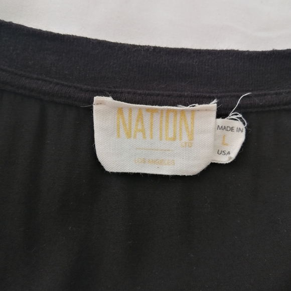 Nation LTD Satin Viscose V-neck Tee Large *Flaw - Picture 11 of 16